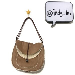 Sherpa lined J Jill hand bag with shoulder strap